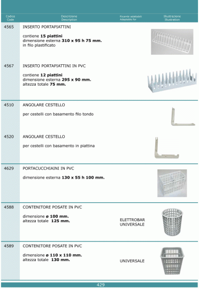Cesti lavastoviglie 429