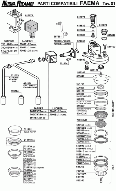 Shop Faema Espresso Machine Parts Nuova Ricambi Srl