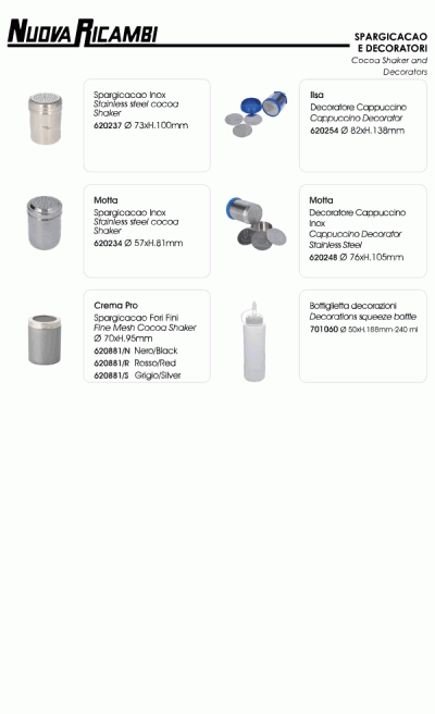 Cocoa shaker and decorators