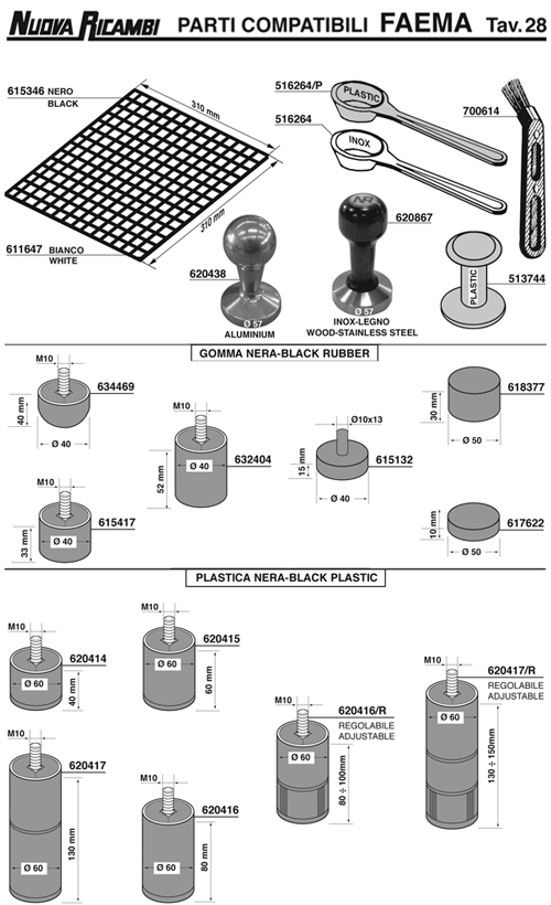 Faema 28 ESPRESSO MACHINE PARTS