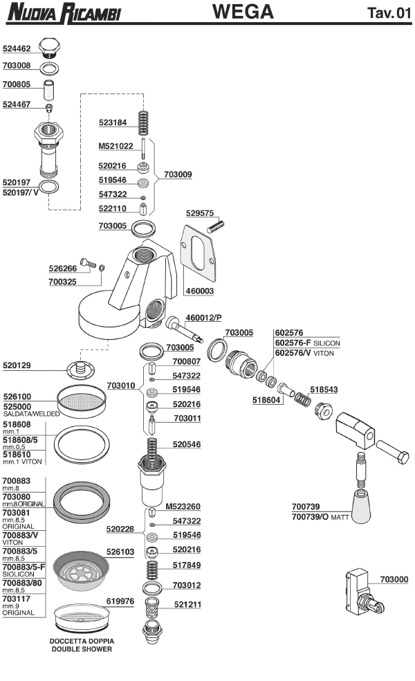 wega coffee machine spare parts